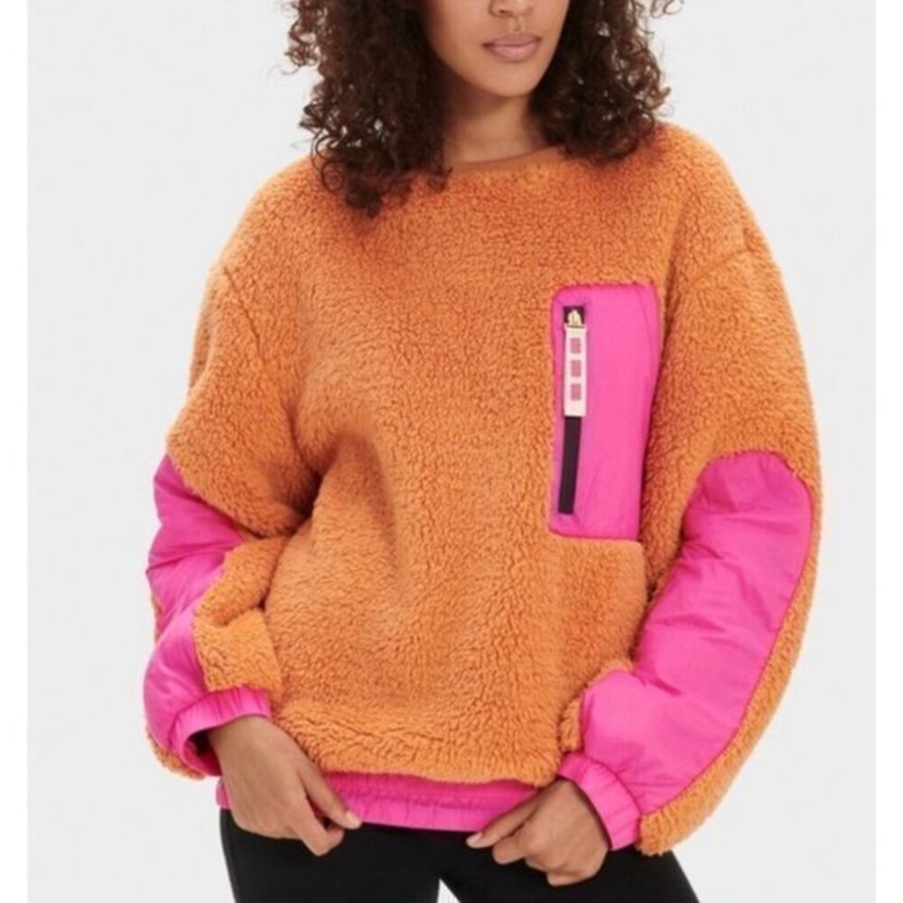 UGG NIKO SHERPA CREWNECK SWEATER Women's pullover jacket size XS NEW